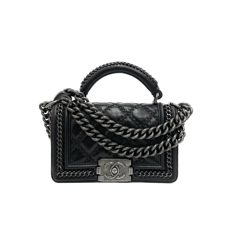 CHANEL ボーイシャネル マトラッセ トップハンドル チェーンショルダー ...