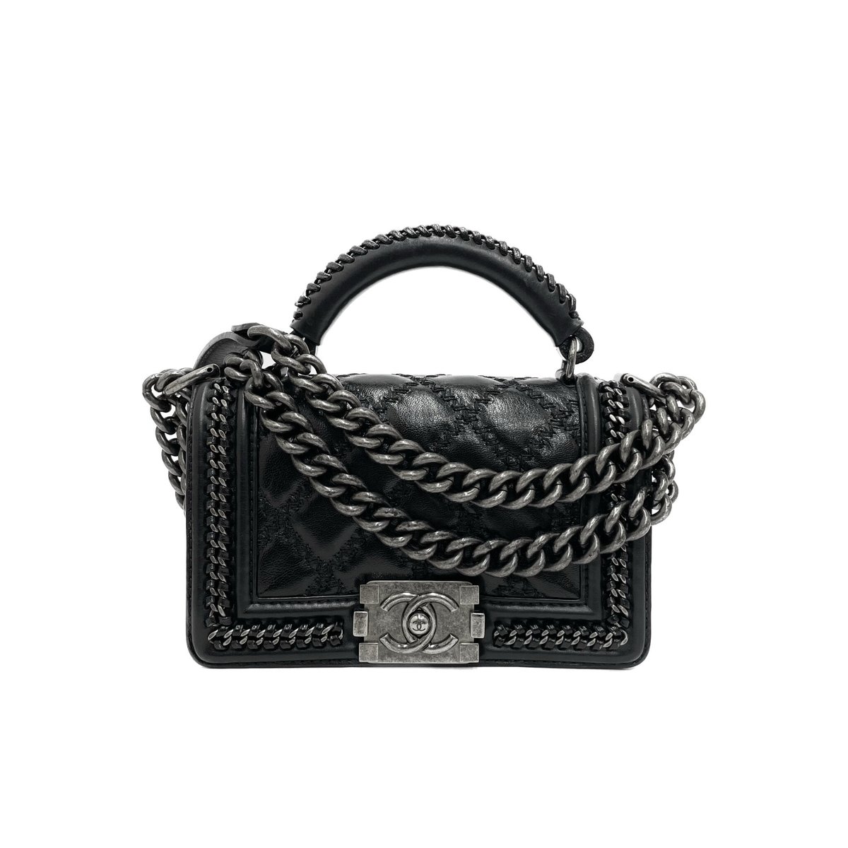 CHANEL ボーイシャネル マトラッセ トップハンドル チェーン CHANEL ボーイシャネル マトラッセ トップハンドル チェーン