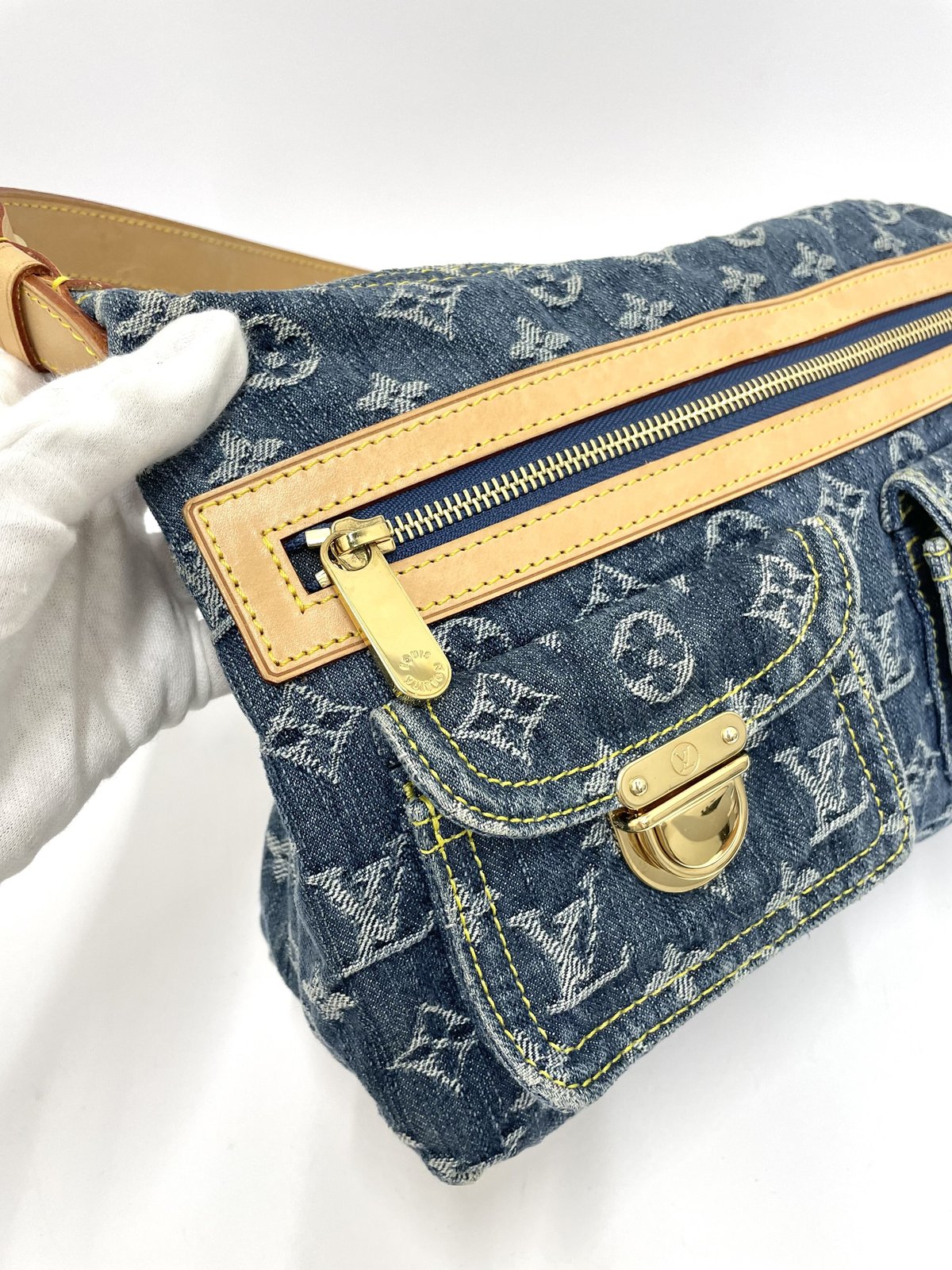 LOUIS VUITTON モノグラム デニム バギーPM ショルダーバッグ 付 LOUIS VUITTON モノグラム デニム バギーPM ショルダーバッグ 付