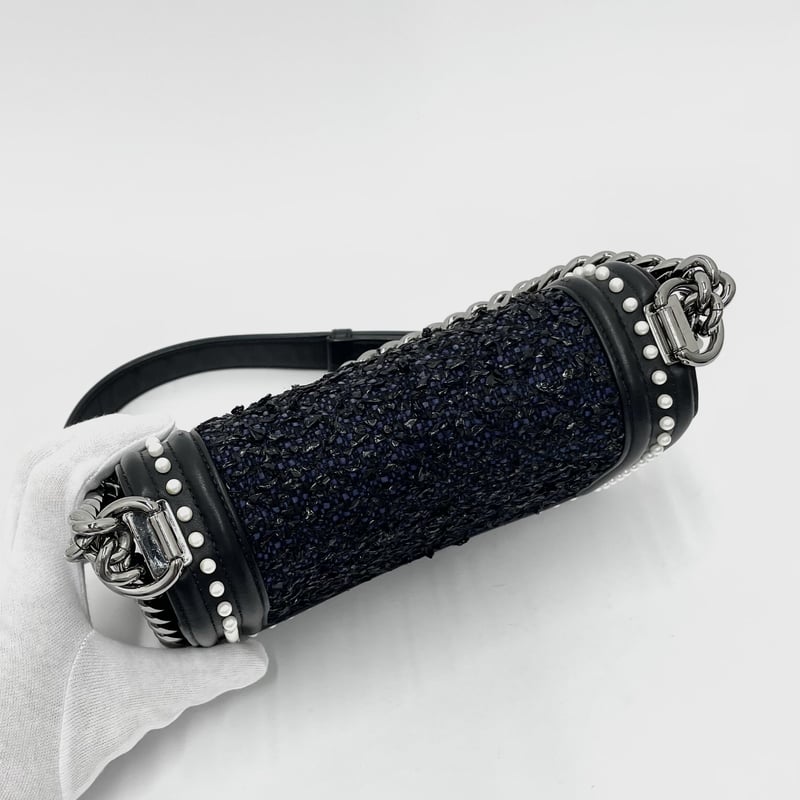 CHANEL BOYスモールハンドバッグ ツイル/フェイクパール限定