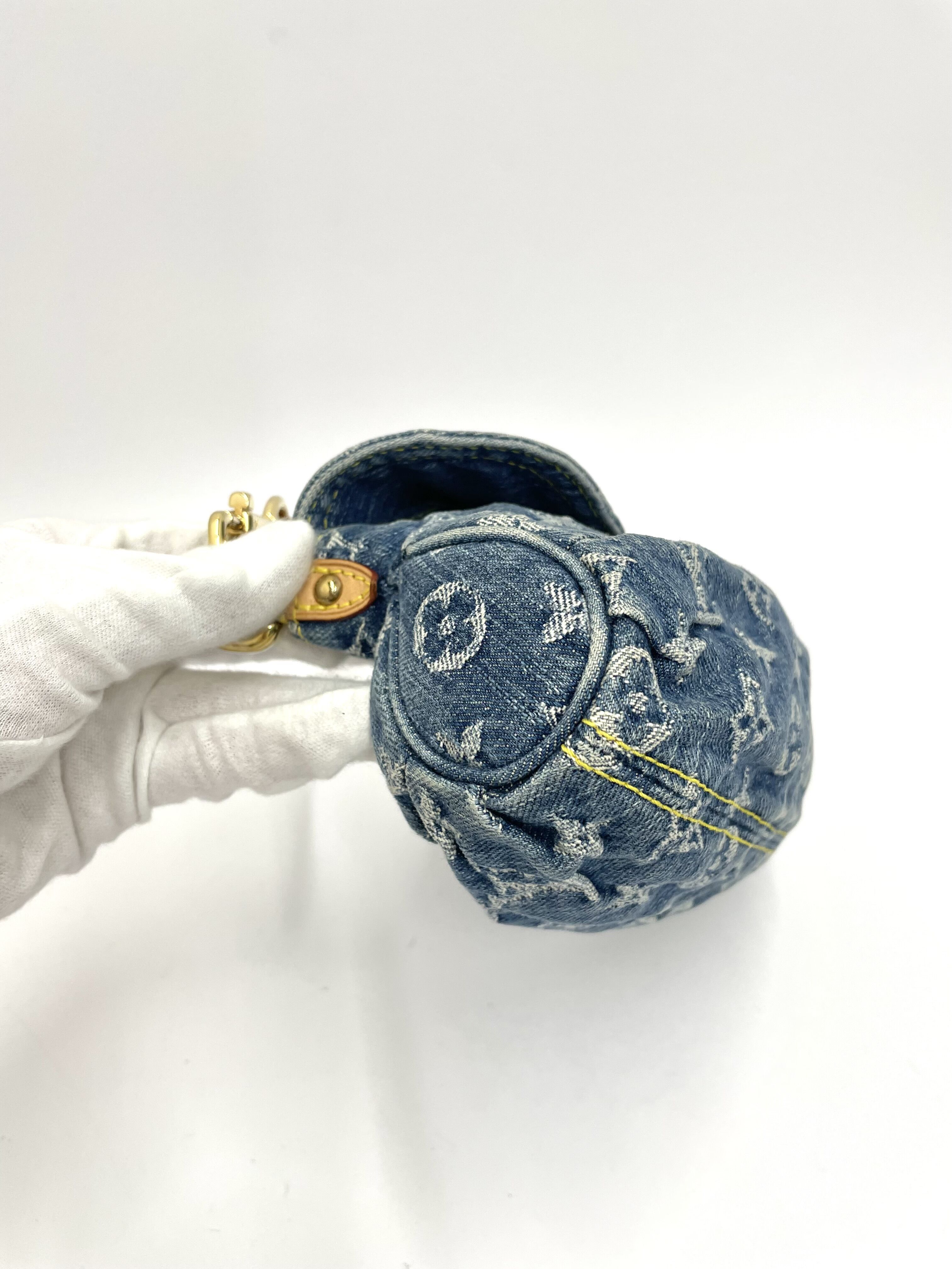 LOUIS VUITTON ミニプリーティ ショルダーバッグ モノグラムデニム