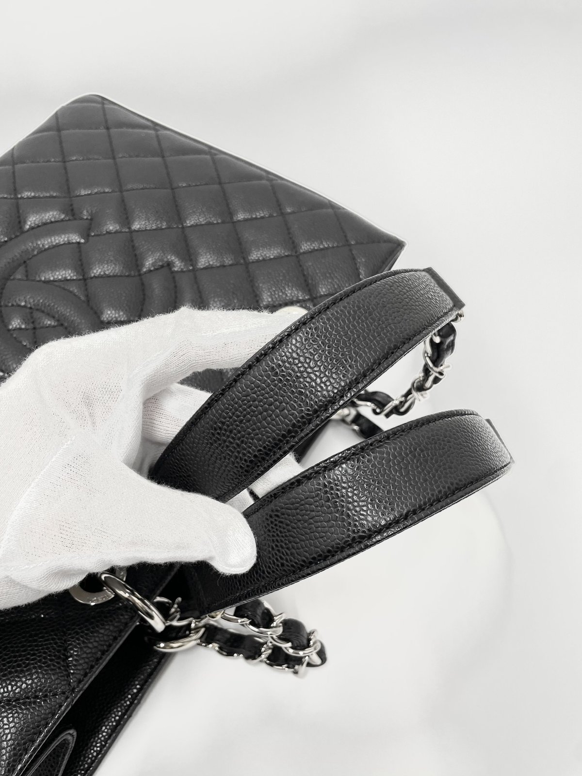 CHANEL キャビアスキン マトラッセGST チェーンショルダートートバッグ