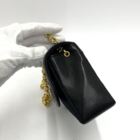 CHANEL 激レア サテン マトラッセ ココマーク ポーチ付 チェーンショルダーバッグ 1番台
