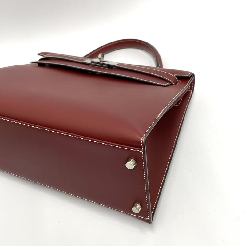 HERMES ケリー32外縫い ルージュアッシュ／シルバー金具 シャモニー