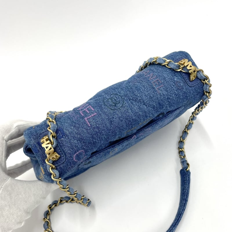 CHANEL 2022SS未使用品 マトラッセ デニム 落書 チェーンショルダー