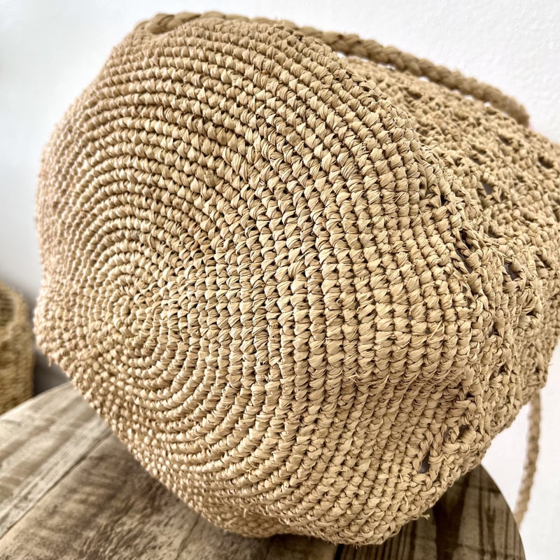 ラフィア透かしカギ編みバッグ WAVE | gallery_O