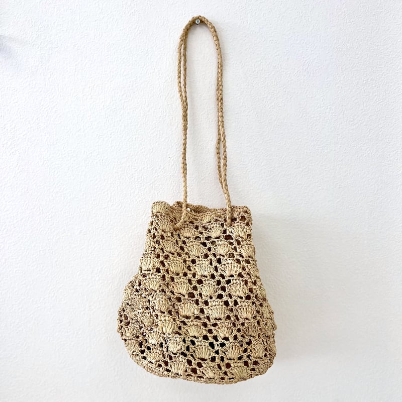 Free Shipping】【Sale】【¥8,800→¥4,400】ラフィア透かし編み