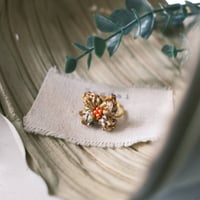 大島紬／小さなお守り花ring