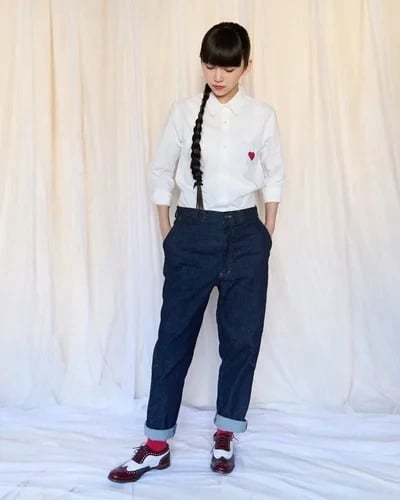 Drowse and yetBack Ribbon Denim Pants | Shok