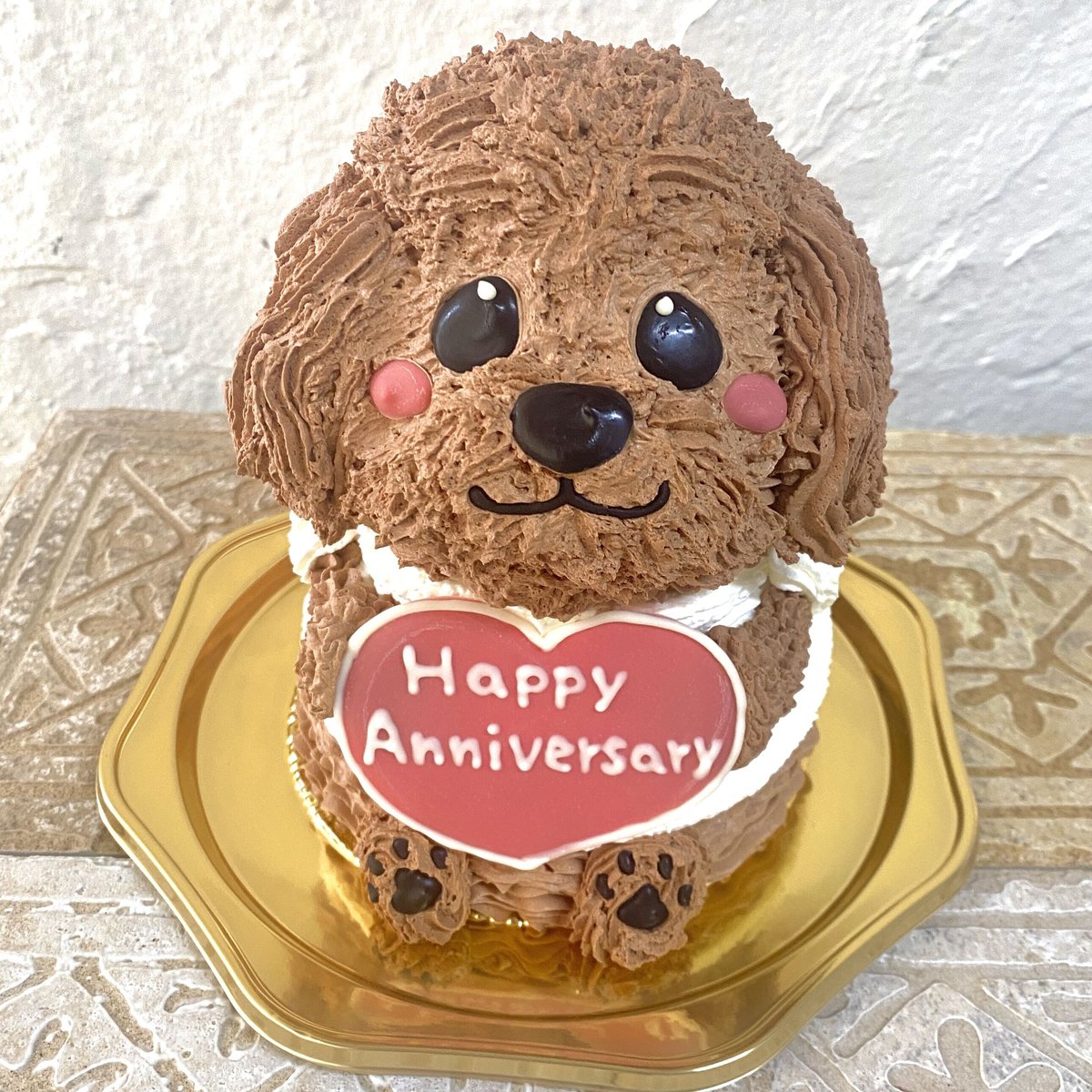 プードル♡ケーキ プリンセスケーキ ハート ドールケーキ 生クリーム6号