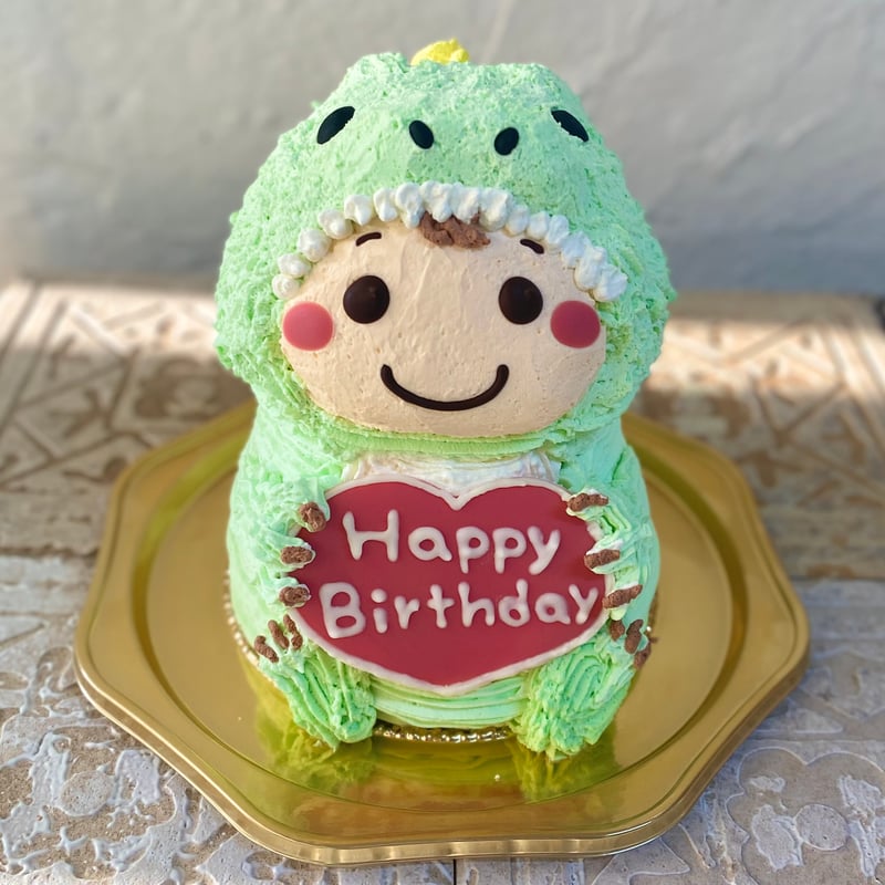 きぐるみケーキ(みどりの恐竜) 立体ケーキ | Tipitinats Cakes