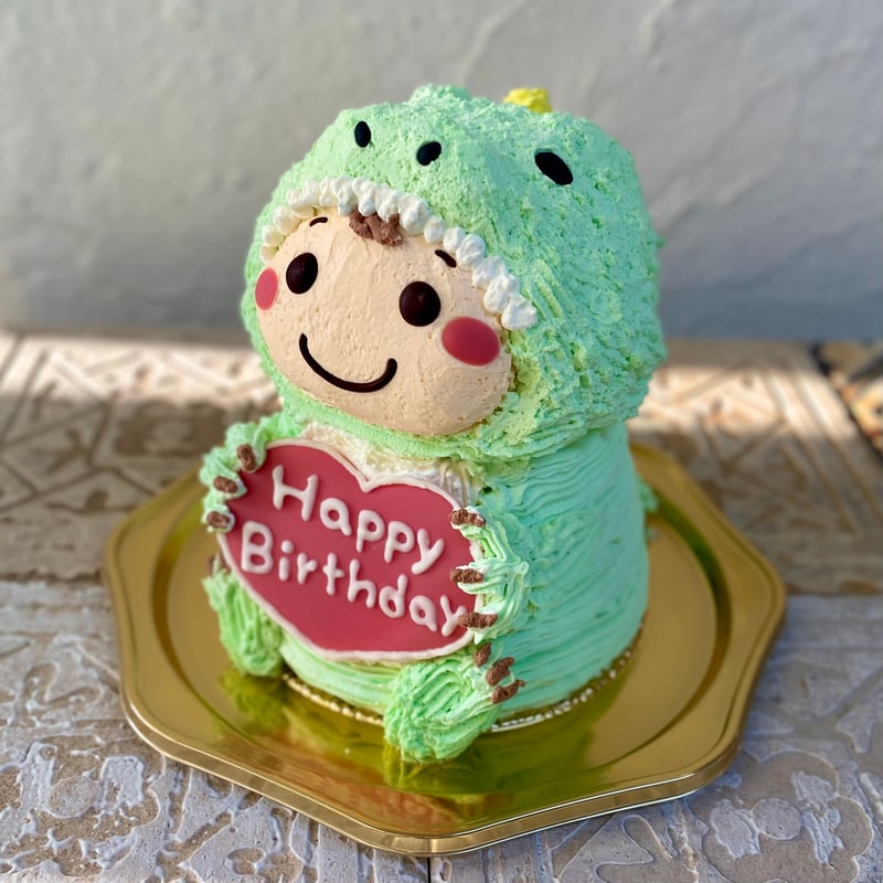 きぐるみケーキ(みどりの恐竜) 立体ケーキ | Tipitinats Cakes