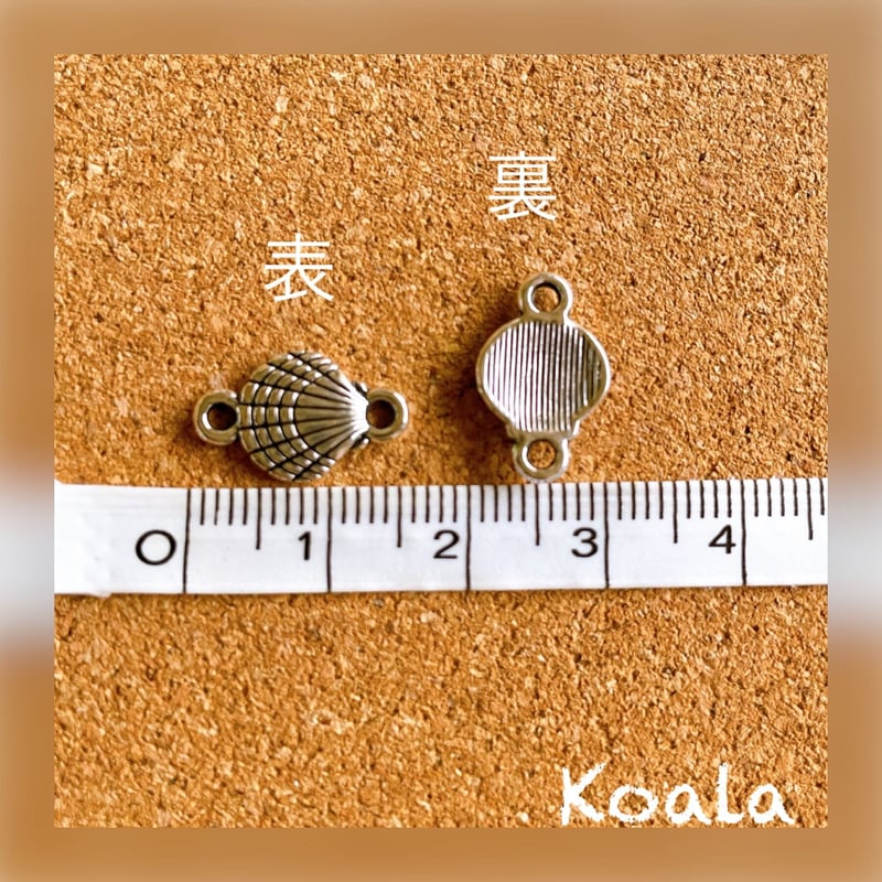 1ヶ】 小さめシェル貝殻コネクター アンティークシルバー | koala_parts