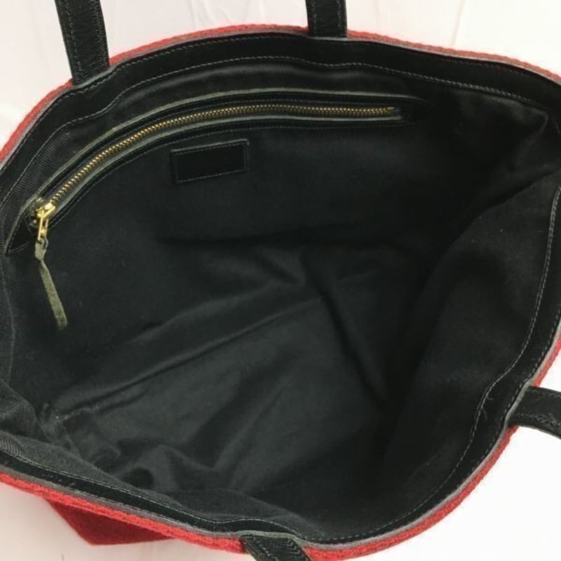 ジェイアンドエムデヴィットソン　J&M Davidson　イングランド製　ハンド　トートバッグ　赤　無地　ウール？/bag〕菅NO.WB4-23 ジェイアンドエムデヴィットソン J&M Davidson イングランド製 ハンド