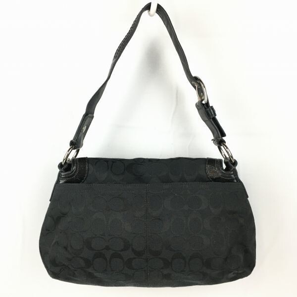 美品【coach】コーチシグネチャーハンドバッグ ブラック COACH/コーチ ハンドバッグ〈黒/BLACK/ブラック〉シグネチャー