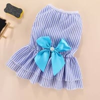 犬 猫 ペット服 夏服 ドレス パーティー イベント等に ブルー