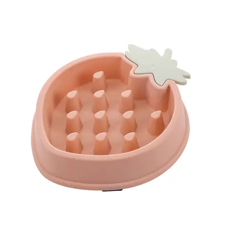犬用 ドッグフード フードボウル ピンク ペット 早食い防止 いちご型