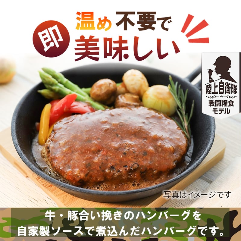 煮込みﾊﾝﾊﾞｰｸﾞ115g〉 陸上自衛隊戦闘糧食ﾓﾃﾞﾙ・賞味期限「製造～5年6