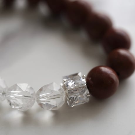 bian stone × 水晶 ブレスレット