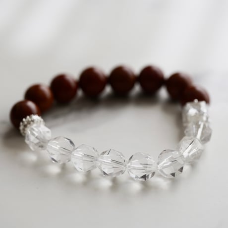 bian stone × 水晶 ブレスレット