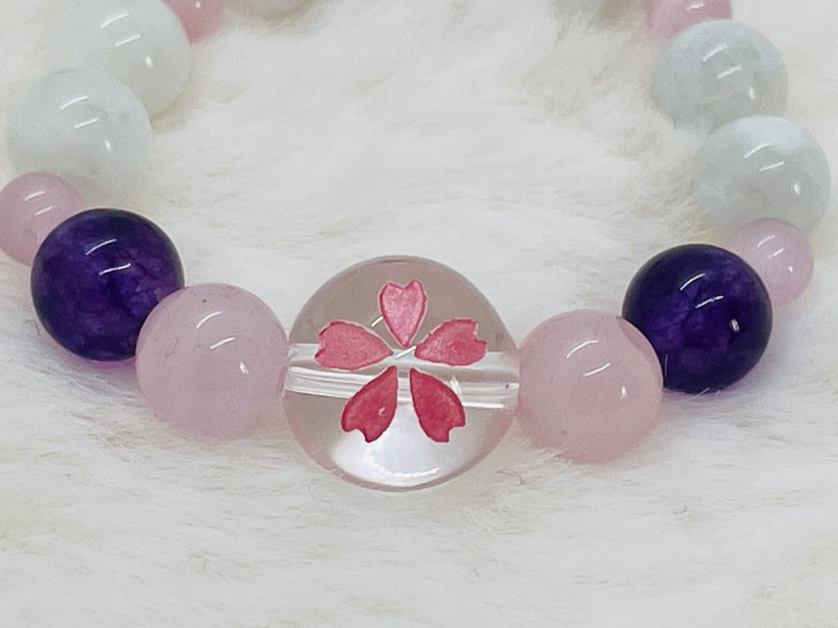 天然石】恋と癒しの天然石キーホルダー ローズクォーツ・アメジスト