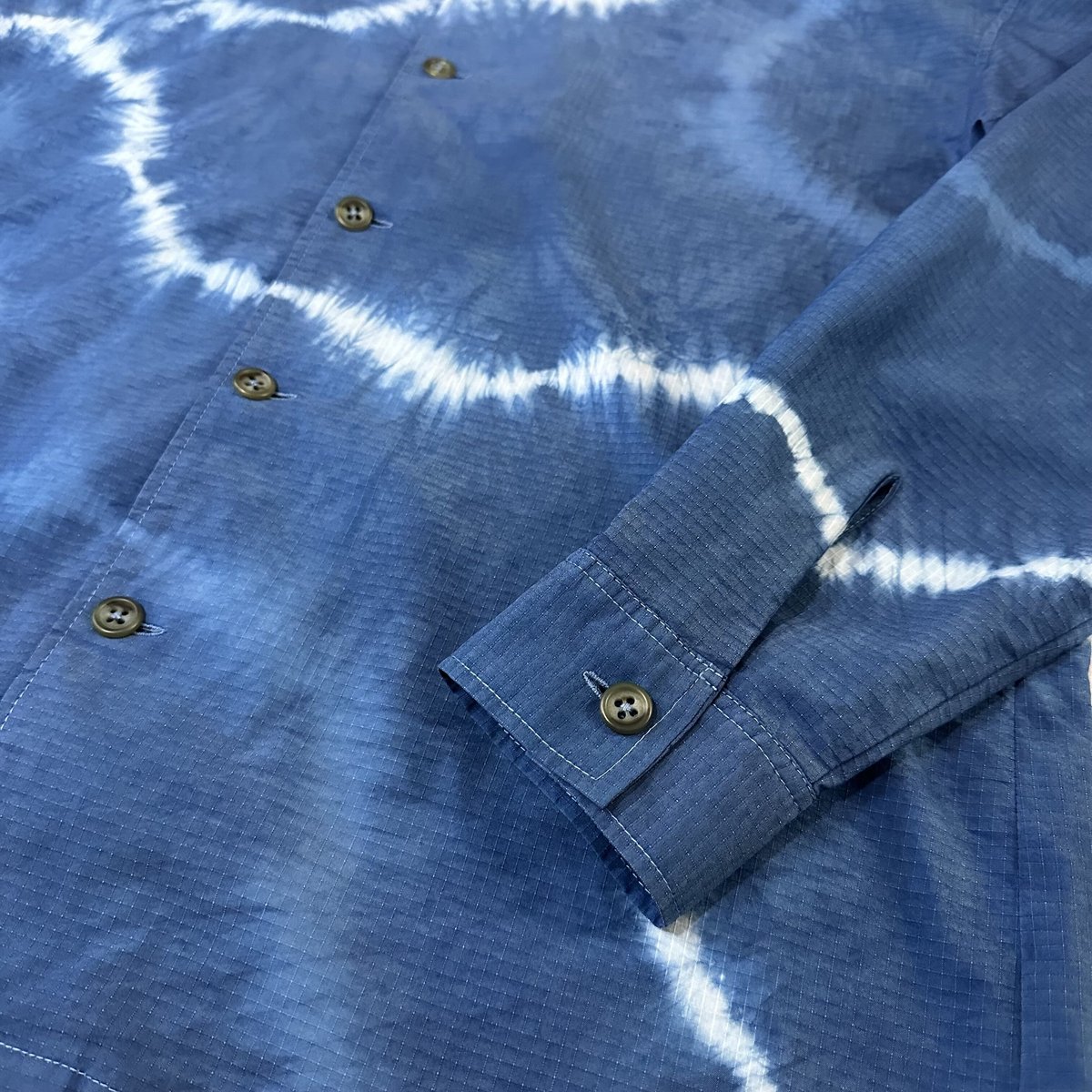 ripstop wide shirt “稲妻絞り” | UNEGH's STORE