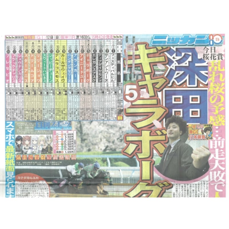 日刊スポーツ北海道版 04／12（日）付け | 北の新聞屋さん
