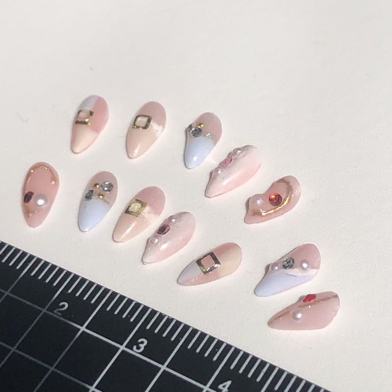 Piページ ネイルチップ NO-17ドール用ネイルチップ ピンクカラフル | Doll-NAILなぎの木