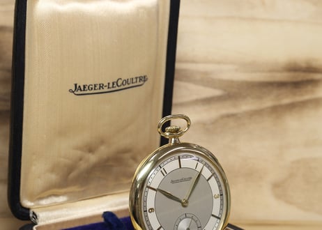 AZ-14B   ジャガールクルト  JAEGER LECOULTRE　懐中時計　K18YG薄型ケース  オリジナルBOX付き
