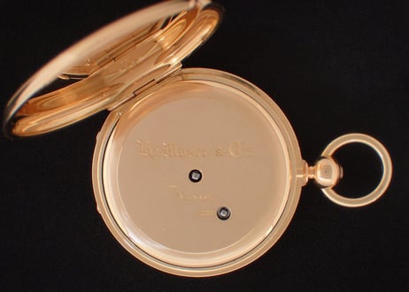 AT-70B　 H.モーザー　H.Moser ＆ Cie. 鍵巻鍵合せ懐中時計　K18YGハンターケース