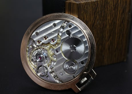 AY-10B  モバード　MOVADO　薄型懐中時計　K14WG・PG　キンバリー・クラーク社記念品