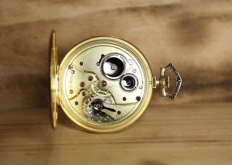 AX-59A　ゼニス　ZENITH 　クロノメーター　Chronometre　薄型懐中時計　K18YGケース エナメル装飾