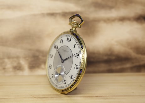 AX-59A　ゼニス 　クロノメーター　　ZENITH　Chronometre　薄型懐中時計　K18YGケース エナメル装飾