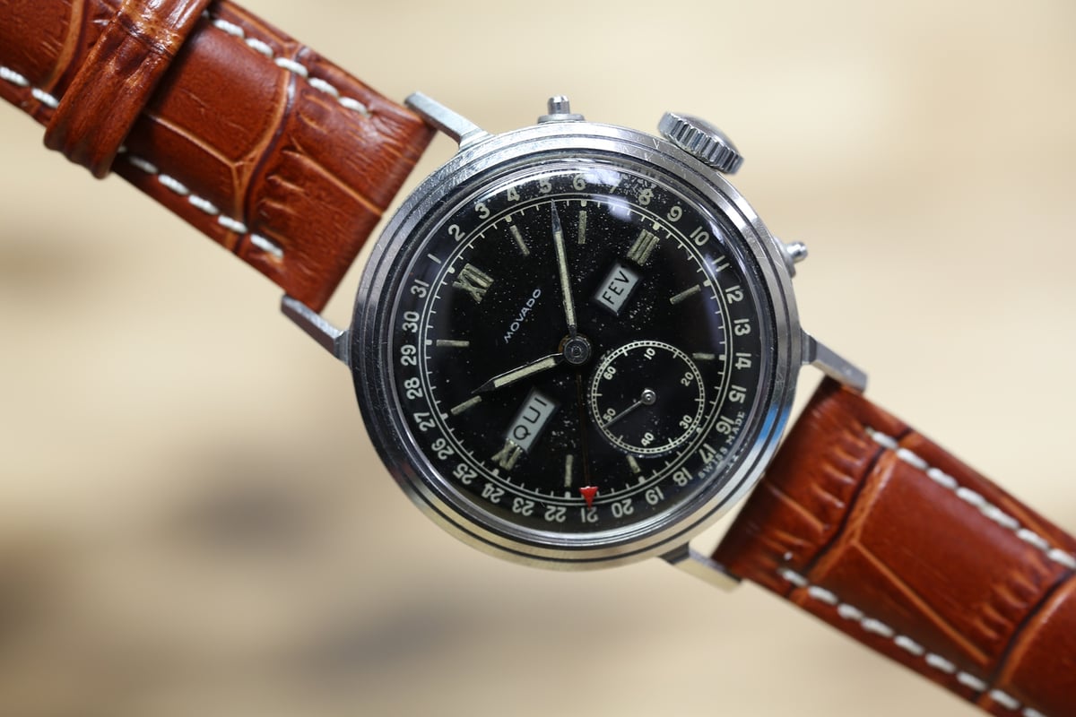 AX-38C モバード MOVADO カレンドグラフ Cal.470 ブラックダイヤル |