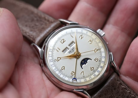 BA-43B  ホイヤー　HEUER　トリプルカレンダームーンフェイズ 　Triple Calendar Moon Phase　 手巻き