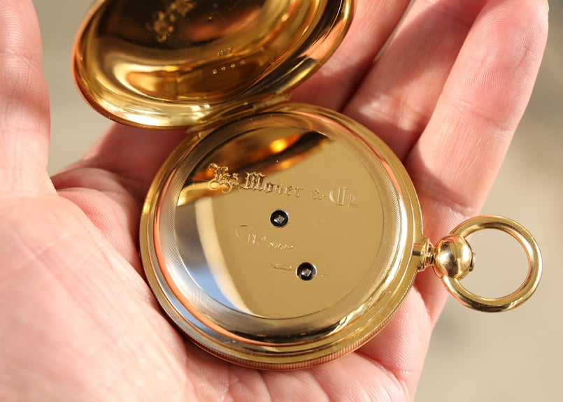 AT-70B H.モーザー H.Moser ＆ Cie. 鍵巻鍵合せ懐中時計 K18YGハン