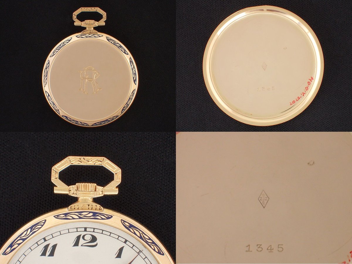 AY-8B ゼニス ＺＥＮＩＴＨ エナメル装飾K18YGケース懐中時計 