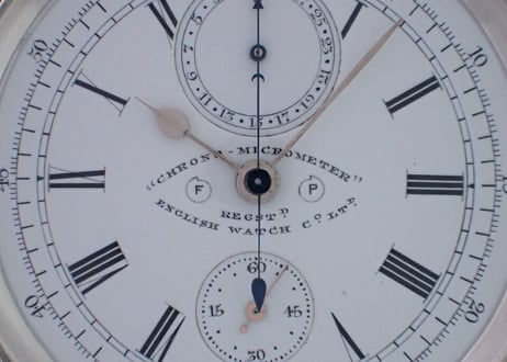 AS-73D　English Watch Company Limited Chrono-micrometer　クロノグラフ懐中時計　 希少