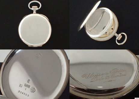 AS-103B　ユリスナルダン　Ulysse Nardin　シルバー懐中時計　　オリジナルBOX付き
