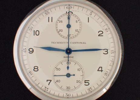 BA-53B   ビエンヌ　スクールウォッチ　TECHNICUM CANTONAL, ECOLE D’HORLOGERIE　UHRMACHERSCHULE, BIENNE　クロノグラフ　懐中時計