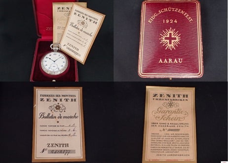AＵ-40B　ゼニス　ZENITH　「ＡＡＲＡＵ」シューティングフェスタ懐中時計　オリジナルBOX・ペーパー付属