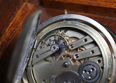 AK-39A　マリンクロノメーター型　デテント  Marine Chronometer 　鍵巻き鍵合せ置時計