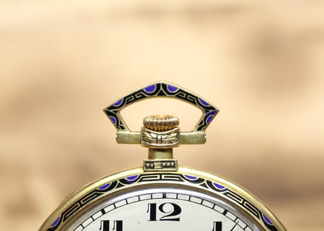 AX-59A　ゼニス 　クロノメーター　　ZENITH　Chronometre　薄型懐中時計　K18YGケース エナメル装飾