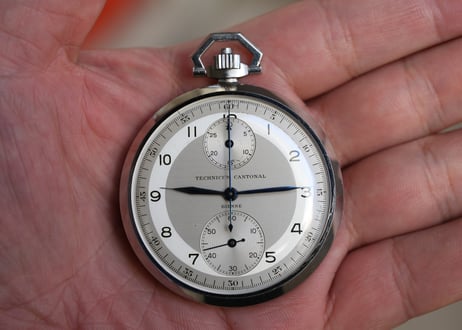 BA-53B   ビエンヌ　スクールウォッチ　TECHNICUM CANTONAL, ECOLE D’HORLOGERIE　UHRMACHERSCHULE, BIENNE　クロノグラフ　懐中時計