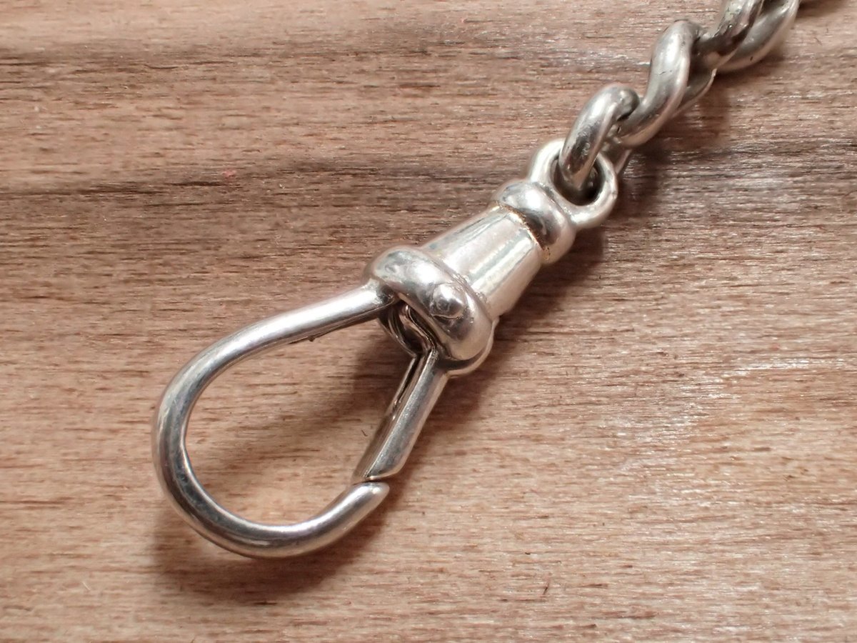 AZ-15 スターリングシルバー製懐中時計用アンティークチェーン