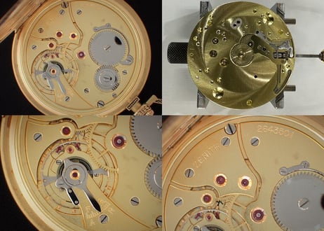 AX-59A　ゼニス 　クロノメーター　　ZENITH　Chronometre　薄型懐中時計　K18YGケース エナメル装飾