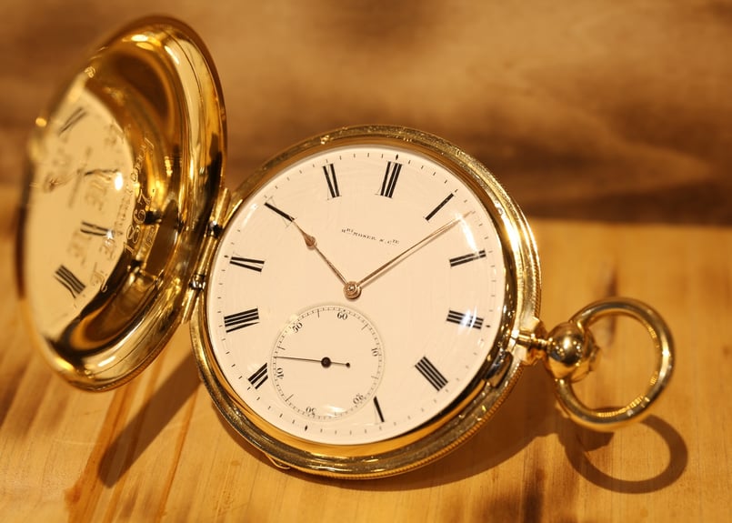AT-70B H.モーザー H.Moser ＆ Cie. 鍵巻鍵合せ懐中時計 K18YGハン