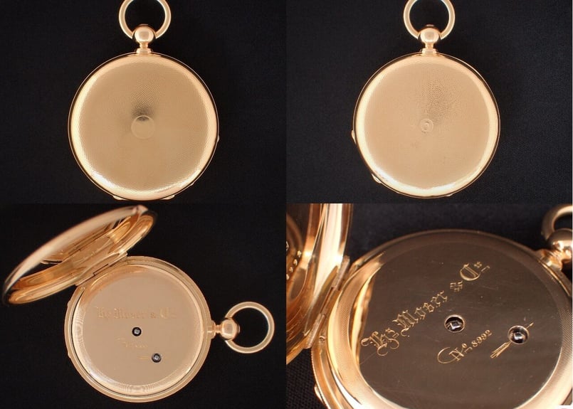 AT-70B H.モーザー H.Moser ＆ Cie. 鍵巻鍵合せ懐中時計 K18YGハン
