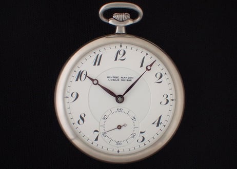 AX-35B ユリスナルダン  Ulysse Nardin　懐中時計　オリジナルBOX・ペーパー付き　スケルトン裏蓋