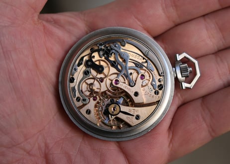 BA-53B   ビエンヌ　スクールウォッチ　TECHNICUM CANTONAL, ECOLE D’HORLOGERIE　UHRMACHERSCHULE, BIENNE　クロノグラフ　懐中時計